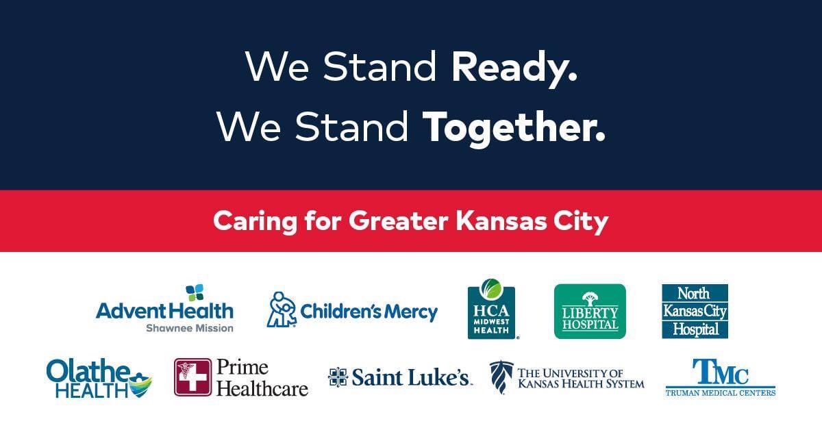 DrSGraff's tweet photo. All of the health systems in Kansas City are changing all of their billboards to show that we caring for #KansasCity TOGETHER. 

And this is the thing that made me #CoronaCry today. So beautiful. #COVID19 https://t.co/83AW5D3Pf8