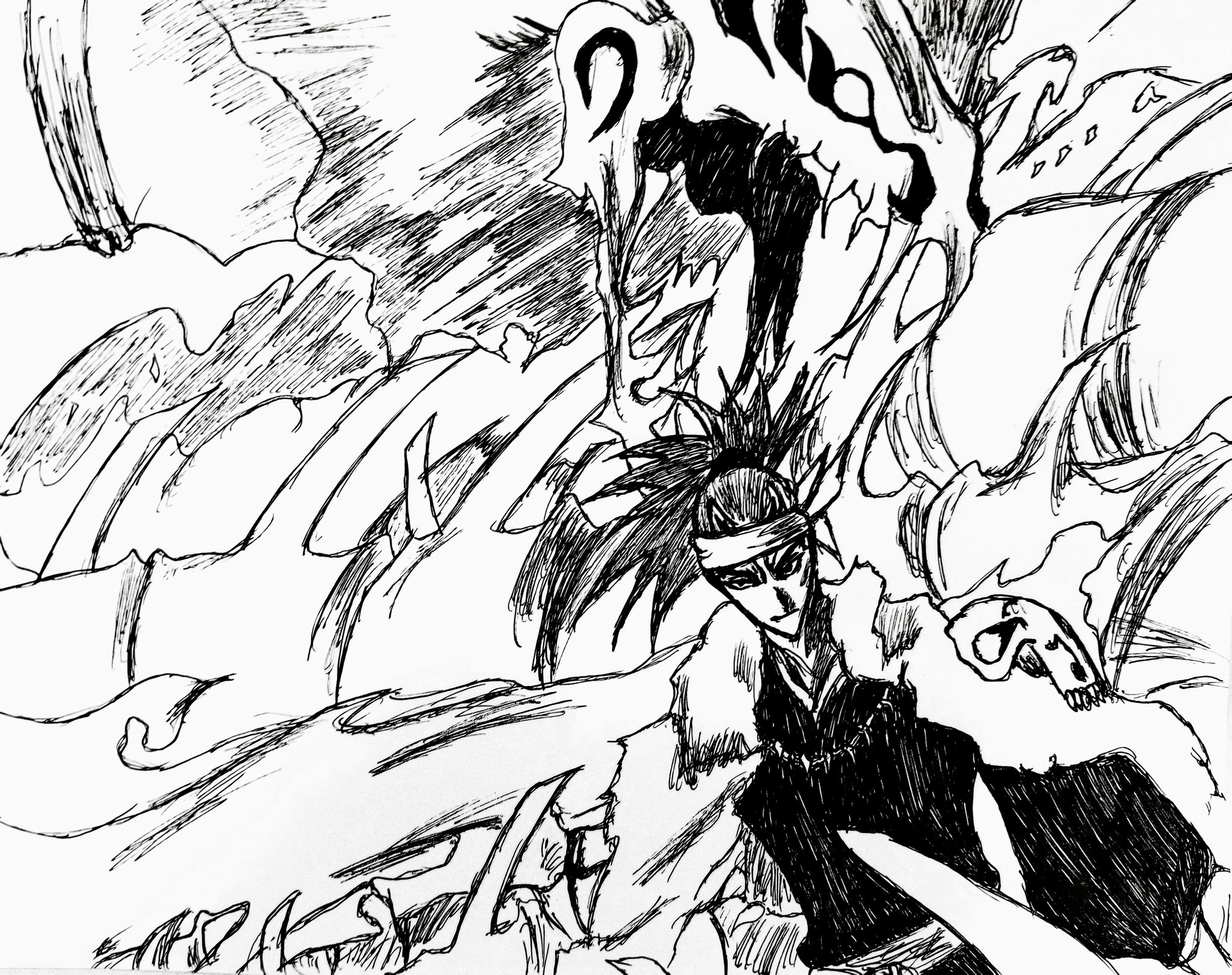 10円船長 Sur Twitter 狒狒王蛇尾丸 ボールペン画 模写 Bleach 阿散井恋次 卍解 10円船長 Sur Twitter 狒狒王蛇尾丸 ボールペン画 模写 Bleach 阿散井恋次 卍解