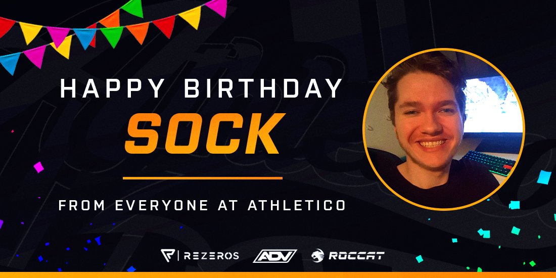 AthleticoES's tweet photo. #HappyBirthday to the one and only... @SockSSBM! 🥳

We hope you have an awesome 18th Birthday filled with only the most balanced Faceit games! 🎉🎂

#ATHFAM🧡 | #ATHBDAY https://t.co/eylDWkxG9B