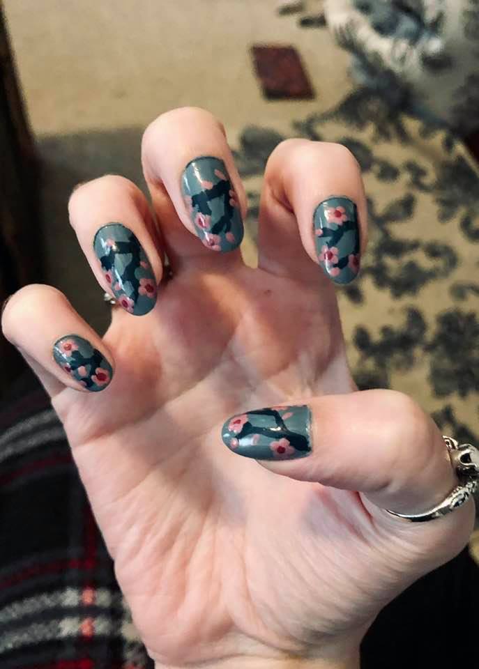 AubrieBennet's tweet photo. Cherry blossom #mani. It's a good time to be your own manicurist. https://t.co/nB12G5oneV