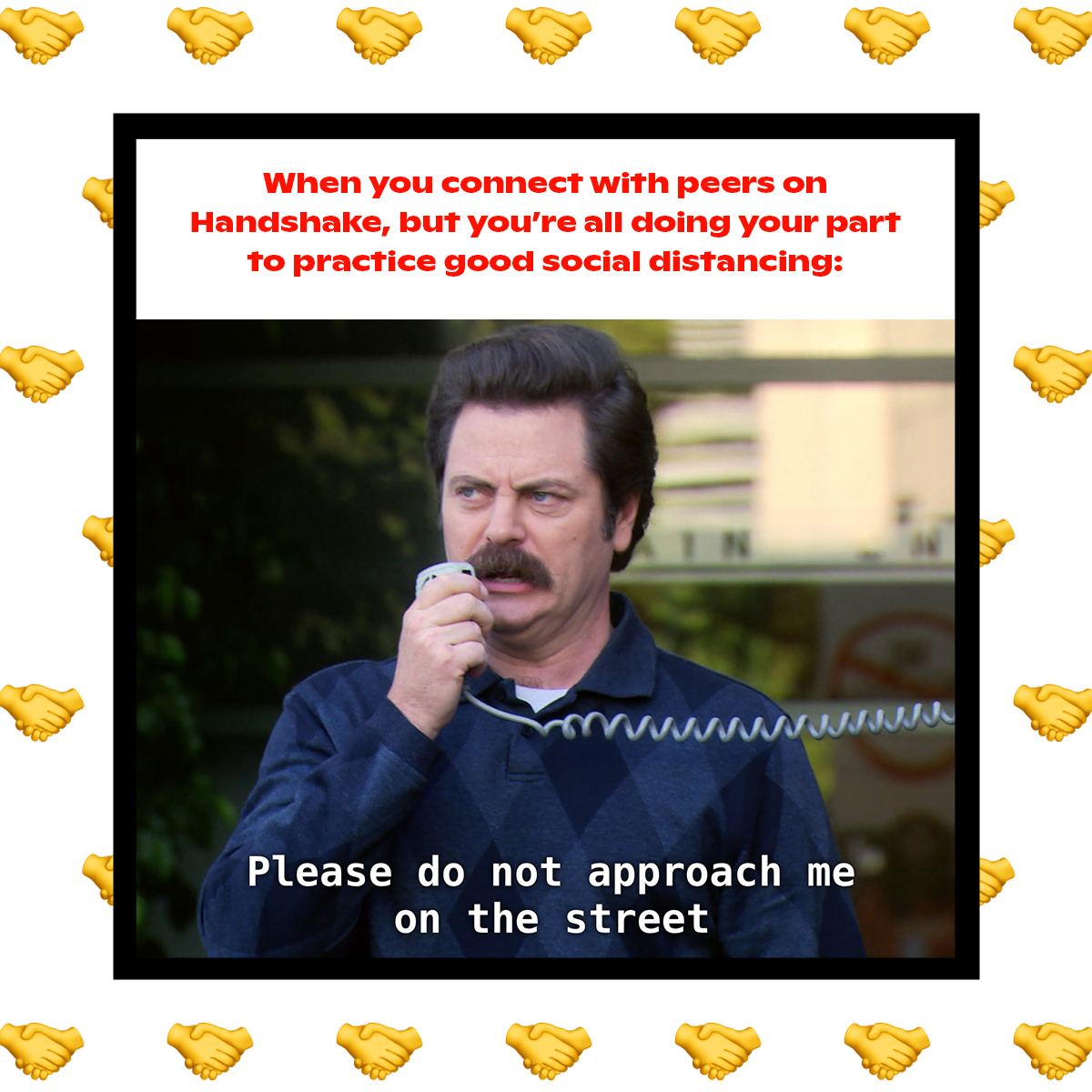 joinHandshake's tweet image. Reminder: there are no *actual* handshakes required to make valuable professional connections on #JoinHandshake. Check out these tips for networking remotely and getting great career advice from other students who've been there: learn.joinhandshake.com/students/how-t…