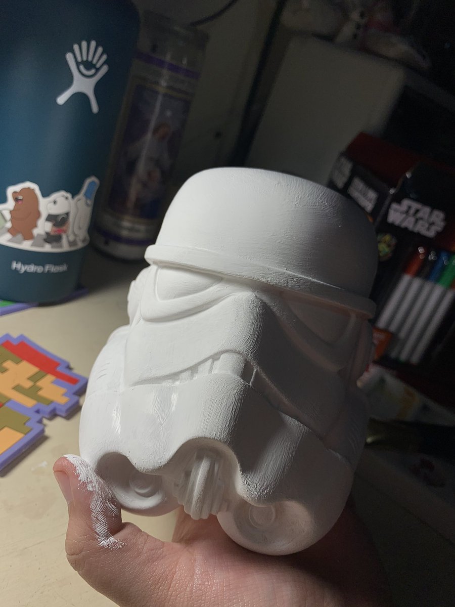 day 26(18) of quarantine — today i was finally able to zoom with my theater friends, genuinely missed them & i just now finished paint the stormtrooper brandon gave me & im very proud :D
