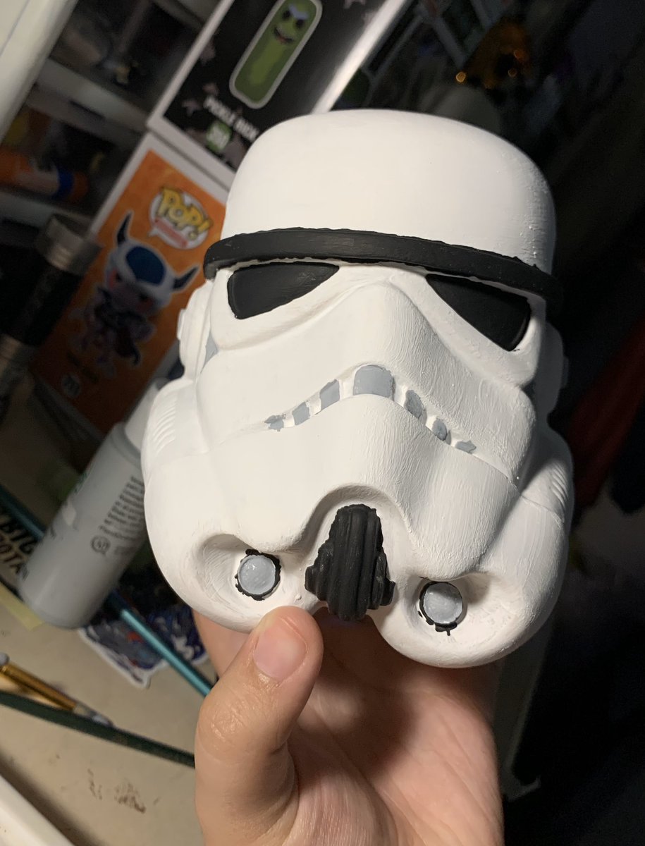 day 26(18) of quarantine — today i was finally able to zoom with my theater friends, genuinely missed them & i just now finished paint the stormtrooper brandon gave me & im very proud :D
