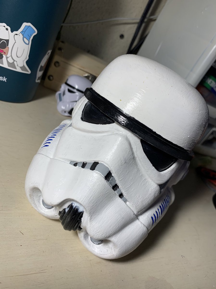 day 26(18) of quarantine — today i was finally able to zoom with my theater friends, genuinely missed them & i just now finished paint the stormtrooper brandon gave me & im very proud :D