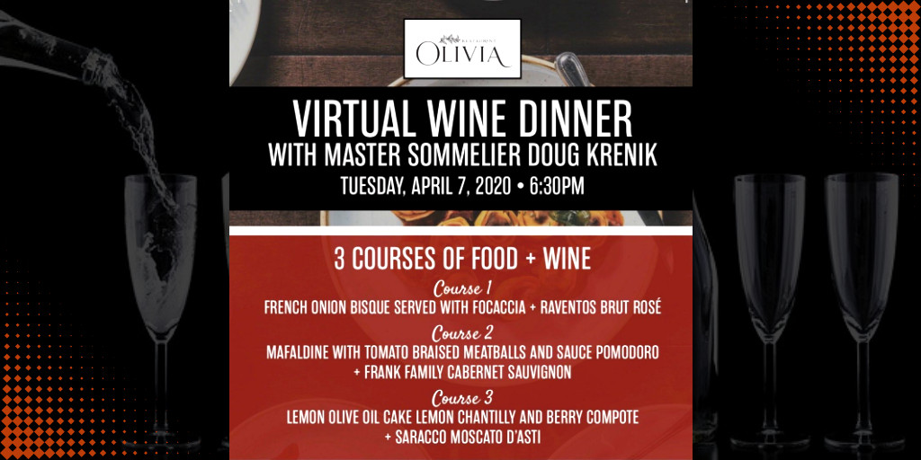 Just because your quarantining doesn’t mean you can’t enjoy a wine dinner hosted by a Master Sommelier with food from Chef Ty Leon oliviadenver.com/special-menu-d… #TakeOutTuesday #ShopLocal #InThisTogether #Denver