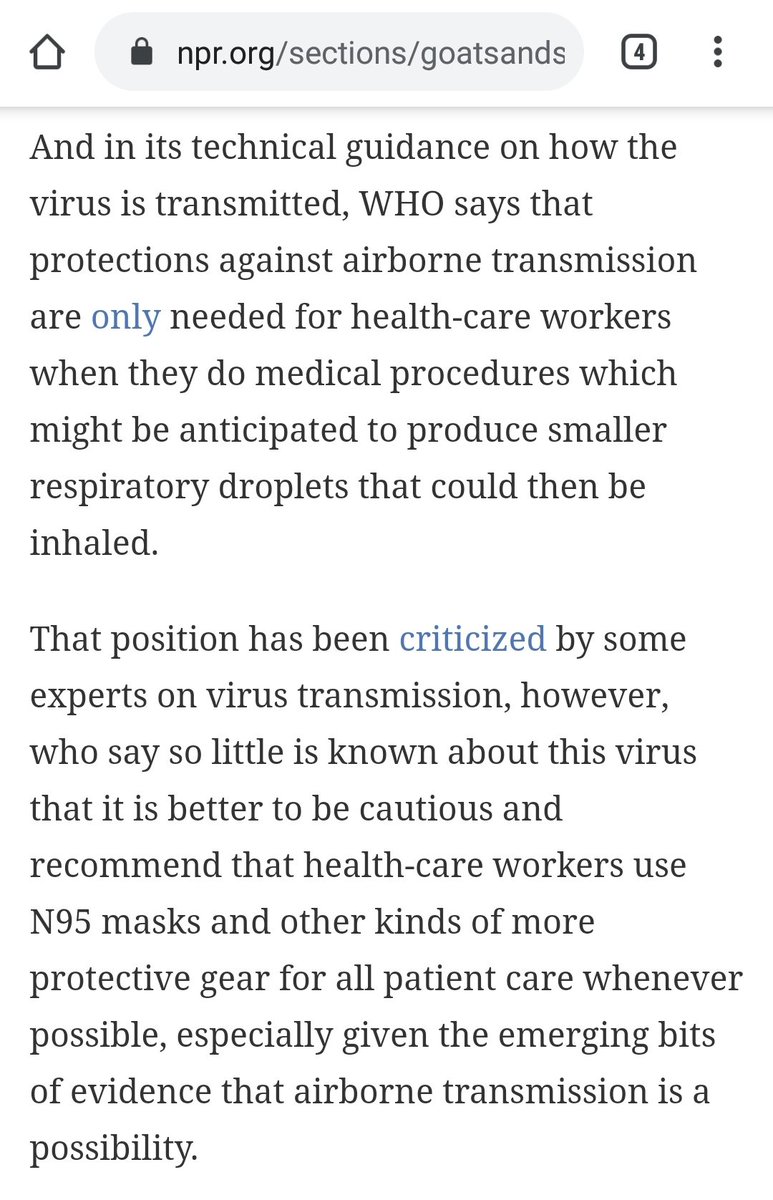  #IndiaFightsCorona Look how  @WHO has made provision to finally wash off their hands in case their maintained stand on airborne transmission goes bust. Not WHO opinion on its own. Baaah