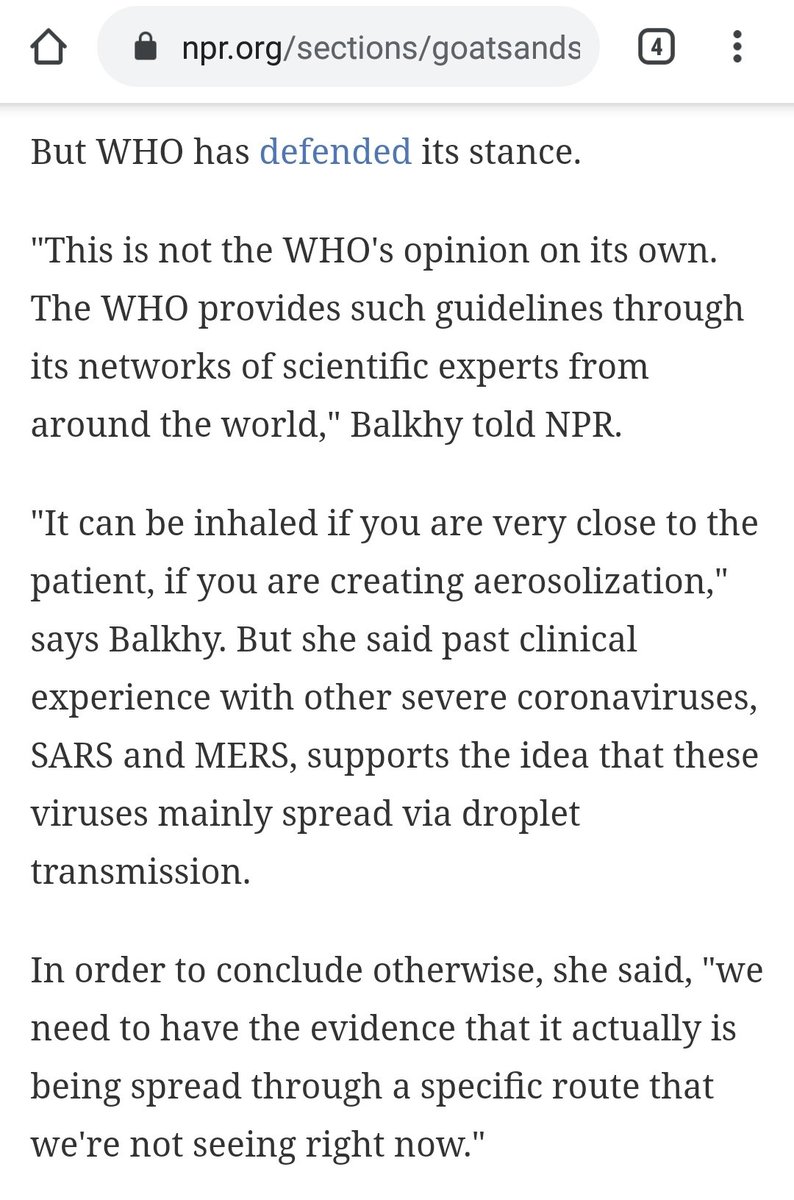  #IndiaFightsCorona Look how  @WHO has made provision to finally wash off their hands in case their maintained stand on airborne transmission goes bust. Not WHO opinion on its own. Baaah