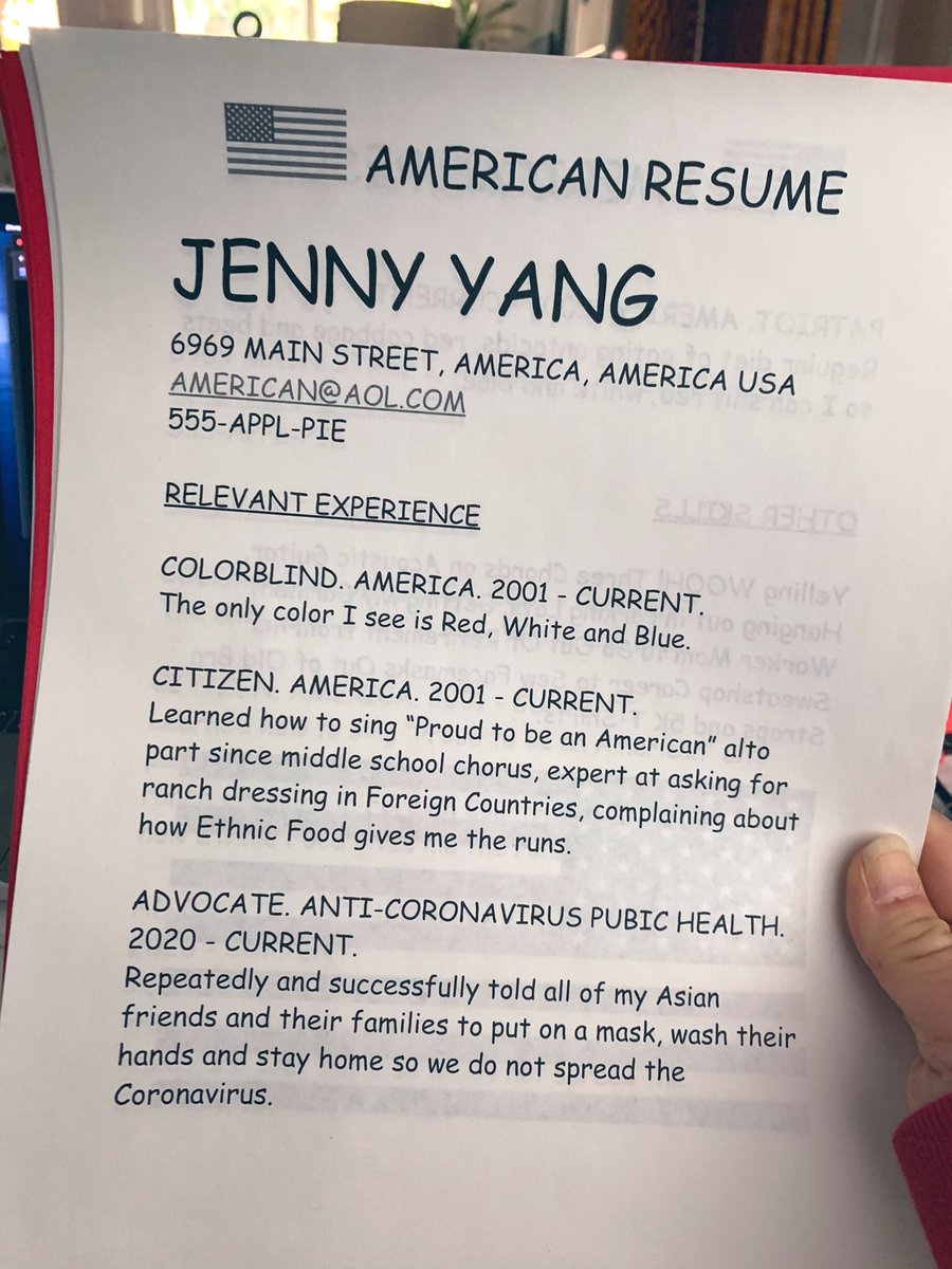 if you want to read the actual resume i was handing out with a 6-foot pole to prove my American-ness to the good Patriots of Highland Park Los Angeles HERE IT IS