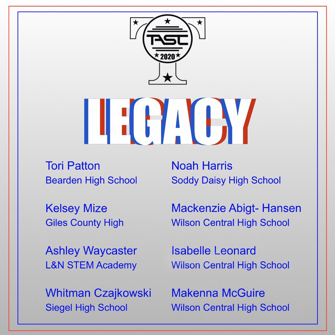 This year’s Legacies!!🤩 Congratulations! You all dedicate so much to TASC and have truly left your mark!❤️ #VirtualTASCAwards