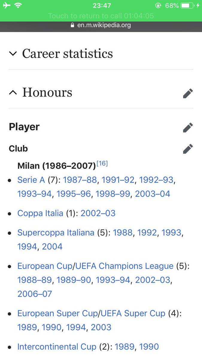 Maldini & Nesta/Costacurta CB paring CV is actually mental though, if being a serial winner was a crime these man are getting life’d off.. Bare Honours 