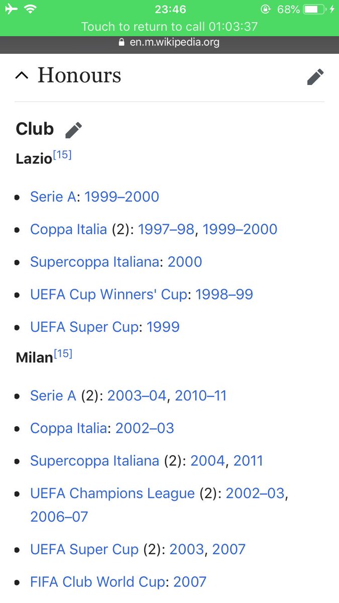 Maldini & Nesta/Costacurta CB paring CV is actually mental though, if being a serial winner was a crime these man are getting life’d off.. Bare Honours 