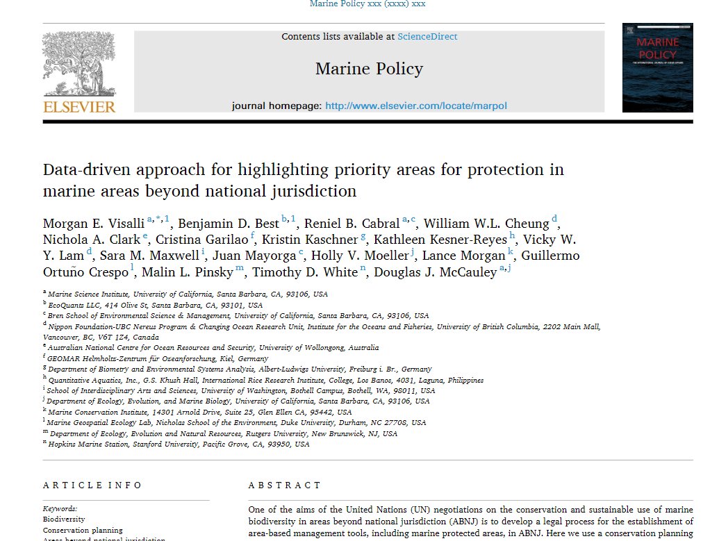 ...as promised link to full report: https://www.pewtrusts.org/en/research-and-analysis/reports/2020/03/a-path-to-creating-the-first-generation-of-high-seas-protected-areas...and the excellent study on which it was based: https://www.sciencedirect.com/science/article/pii/S0308597X19309194(Chapeau to all involved -and apologies for cribbing their hard work above)