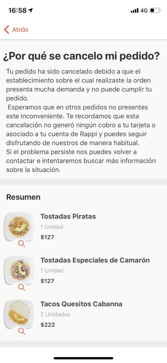 vanecanale's tweet photo. @Cabanna_Rest queriendo apoyar el consumo en su rest y cancelan el pedido #fail https://t.co/yIx8LzcrkH