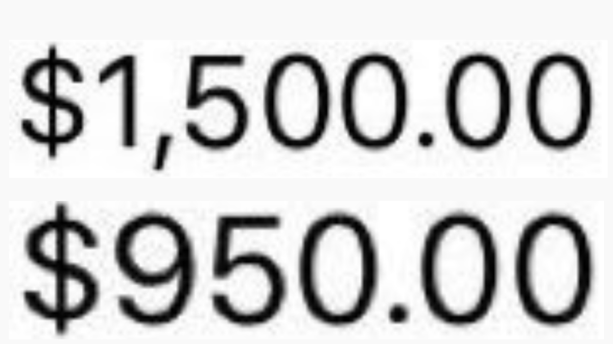 CDeknock's tweet photo. @_Vea24 @WealthLifeNo I'm a professional graphic designer and zoomed in on these, stacked them and resized to make font even for you to see the beyond-obvious typeface discrepancy between these two values :P 

#SCAM https://t.co/k3BKuevsPq