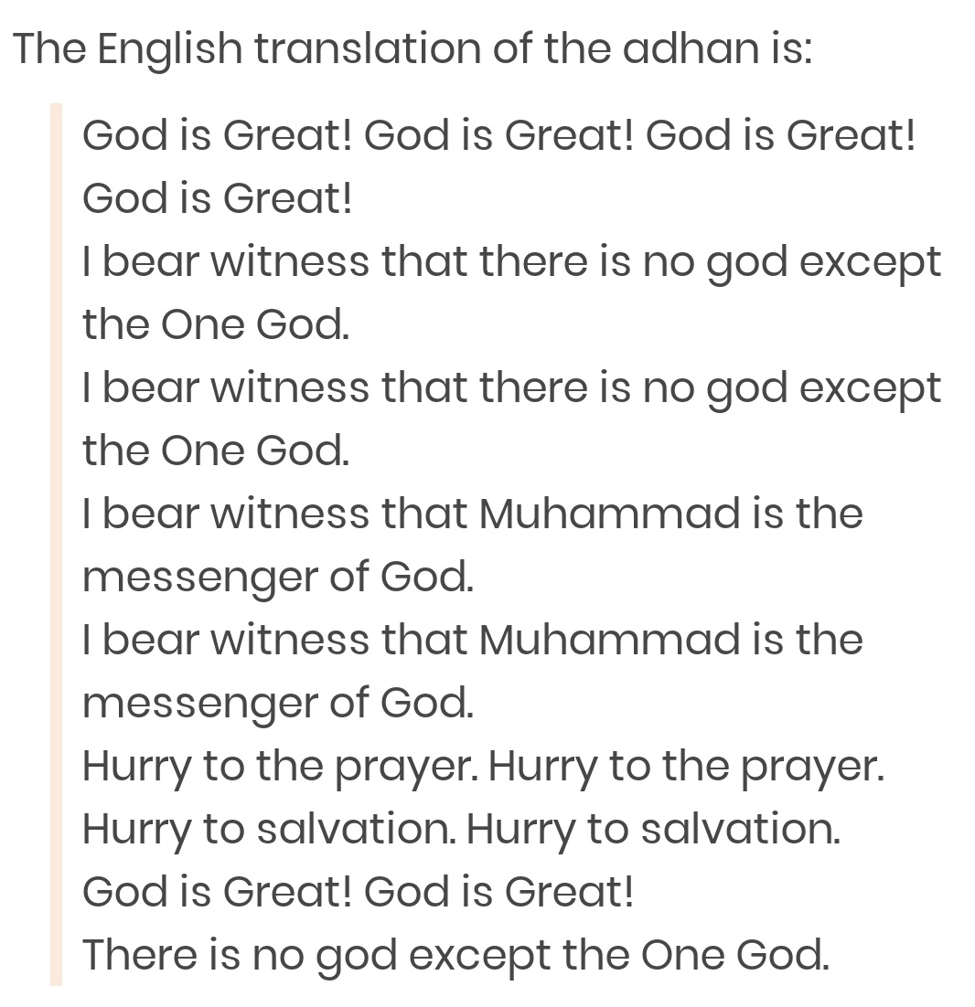 The priest stated that the Muslim prayer 'The Adhan' would be given 'before the final blessing'Does that make it included in the liturgy? This prayer explicitly denies the Trinitarian God  @CatholicBishops #catholictwitter