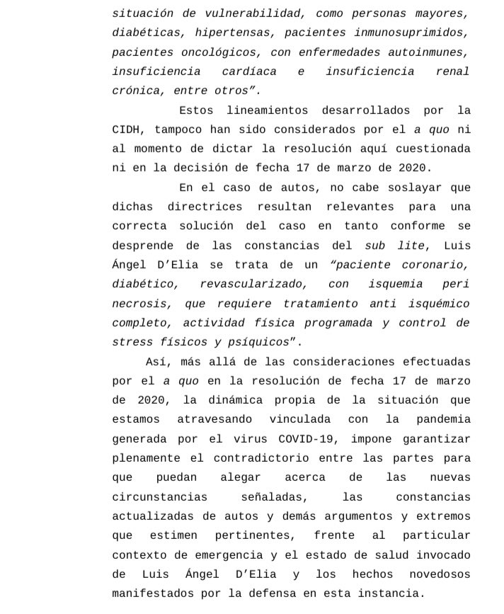 SolRGarnica's tweet photo. Domiciliaria a D’Elía: la sala de feria de la Casación Federal le devuelve la causa a la jueza Namer, quién rechazó el pedido hace unos días. Casación dice que debe tomar una nueva decisión de acuerdo a los lineamientos que fijó la Comisión Interamericana de Derechos Humanos. https://t.co/mZNqe50jJA