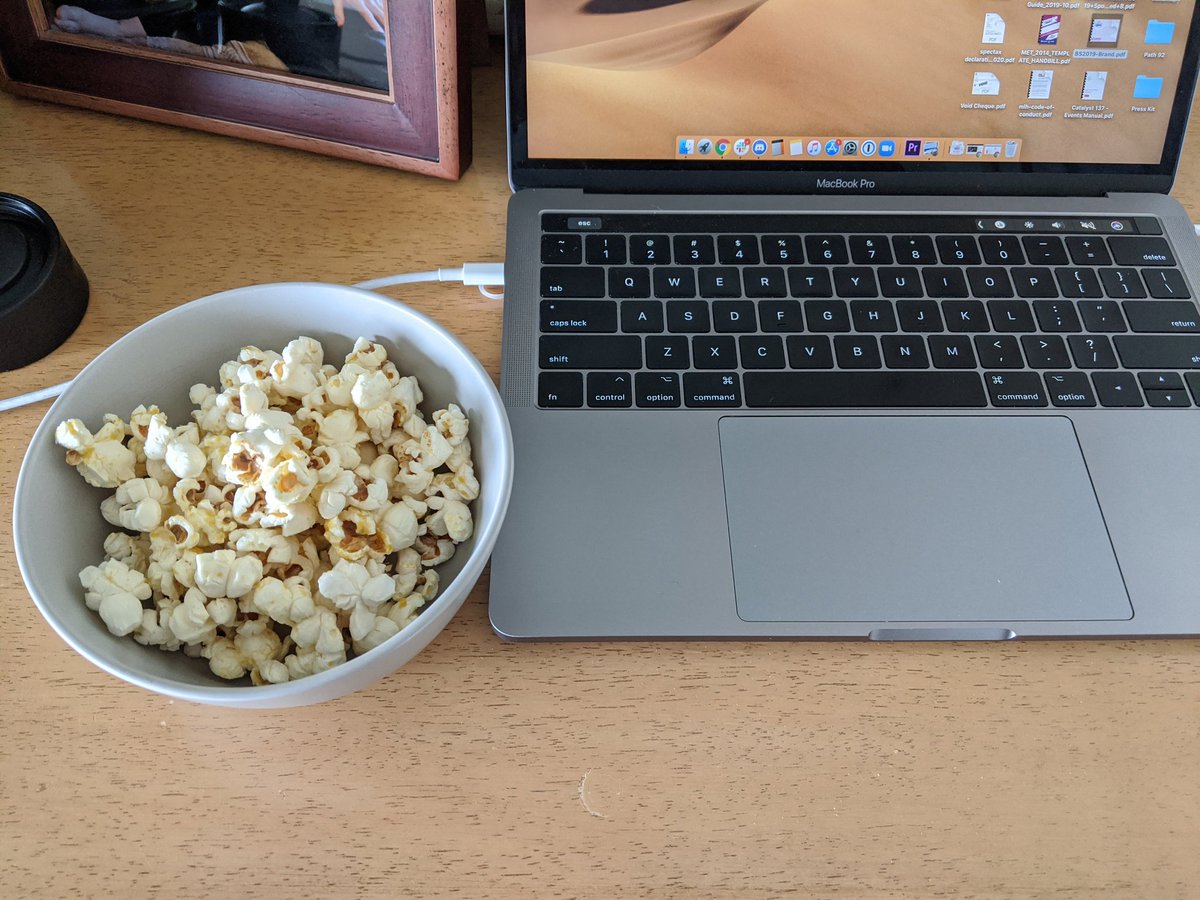 NoahWarder's tweet photo. When your wife brings you fresh popcorn at the end of your workday #wfh #partnerwin #itsthelittlethings https://t.co/GzmliYE00j