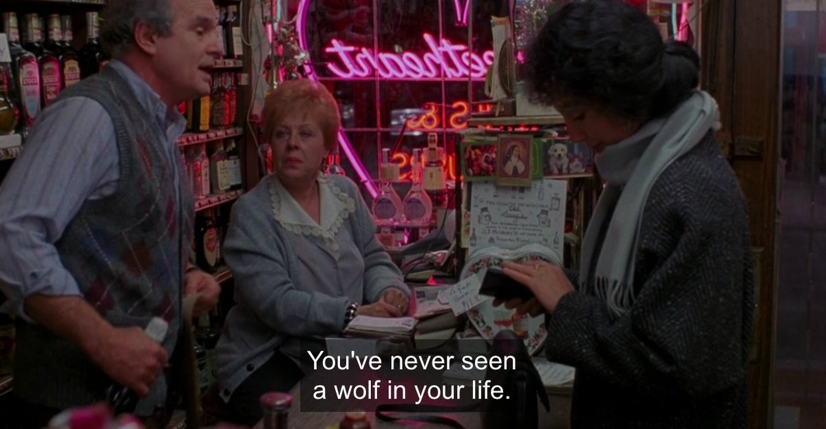 John Patrick Shanley ( @JohnJPSHanley) is so generous with each character in Moonstruck, giving them all so much depth and richness and weirdness — nobody gets the short shrift, not even this liquor store couple. Everyone feels heightened-real and slightly insane.