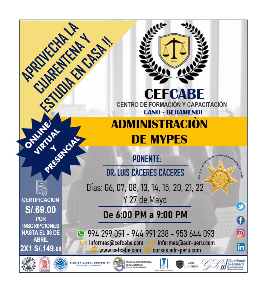 Cefcabe - Centro de formación Cano Beramendi (@cefcabe) on Twitter photo ‼️CURSO VIRTUAL Y ONLINE DE ADMINISTRACIÓN DE MYPES‼️#YoAprendoEnCasa
⬇️Registrate aquí y te brindaremos los accesos para poder disfrutar de este gran seminario:
forms.gle/djfHvHCDJmgSfS…
📲994 299 091
📧informes@cefcabe.com
✅✅No olvides seguirnos en nuestras redes ‼️CURSO VIRTUAL Y ONLINE DE ADMINISTRACIÓN DE MYPES‼️#YoAprendoEnCasa
⬇️Registrate aquí y te brindaremos los accesos para poder disfrutar de este gran seminario:
forms.gle/djfHvHCDJmgSfS…
📲994 299 091
📧informes@cefcabe.com
✅✅No olvides seguirnos en nuestras redes