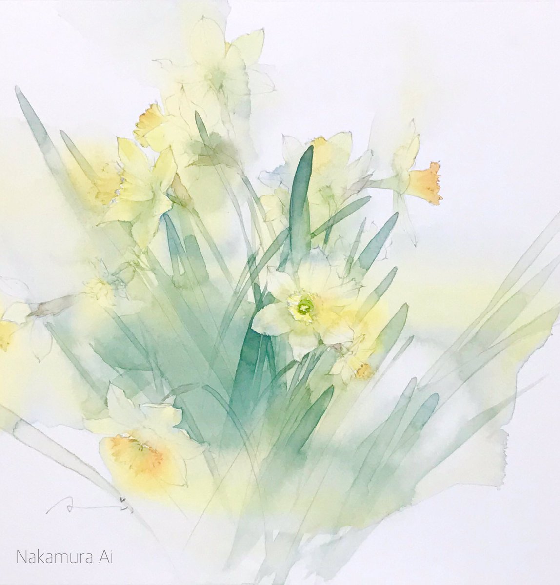 春の香り」 #透明水彩 #水彩画 #花 #watercolorpainting #シュミンケ