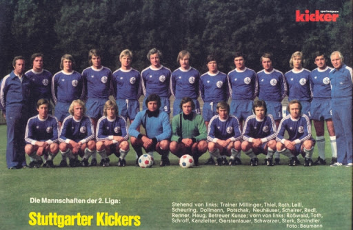 Um dos clubes mais tradicionais de Baden-Württemberg o Stuttgarter Kickers participou da temporada de fundação da 2. Bundesliga, o clube jogou por 23 oportunidades, a última na temporada 2000-01. Atualmente está na Oberliga Baden-Württemberg, a quinta divisão alemãFoto: Kicker