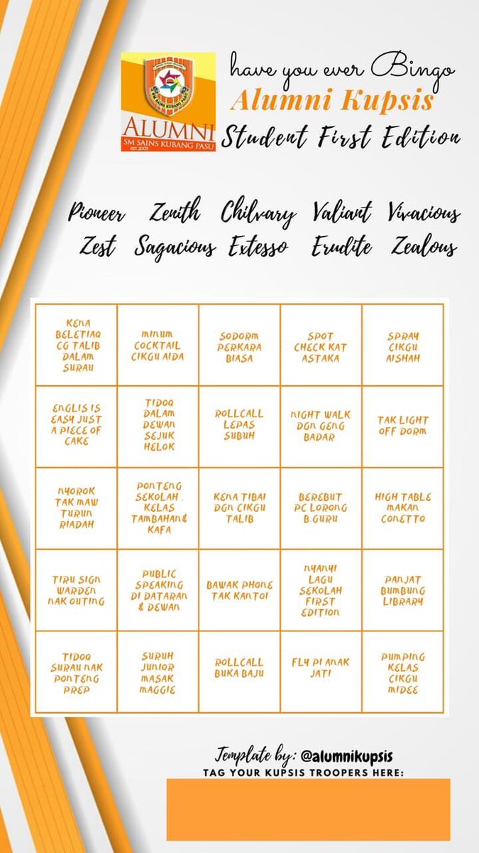 KupsisSemasa's tweet photo. Kupsis Bingo!✊🏻 https://t.co/He9zxx8ytF
