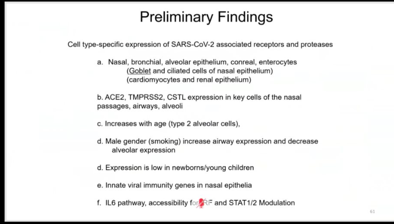 15/15 Finally  @harvardstemcell is characterizing host tissue of  #SARSCoV2 . Of interest is the variable expression of  #ACE2 on various tissue types and how it can be affected by age, gender and other factors. This must be accounted for when developing therapies and vaccines