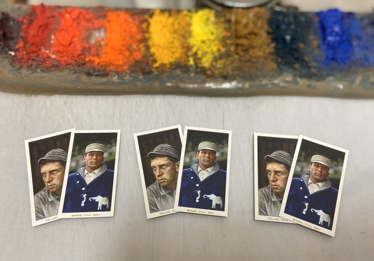 GraigKreindler's tweet photo. Follow me and retweet this before Wednesday, April 8 at 9:00 PM EDT and I'll pick three random winners. Each will receive both an Eddie Collins and Chief Bender T206 business card (signed at your request)! https://t.co/PDvf1xfrCt