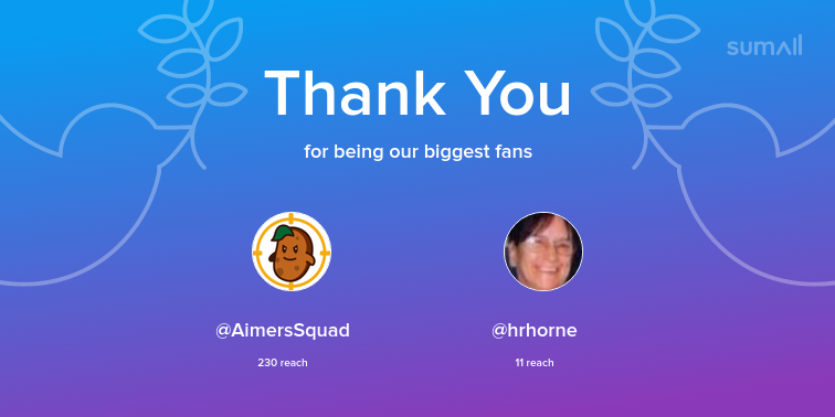 KnowBottyTTV's tweet photo. Our biggest fans this week: AimersSquad, hrhorne. Thank you! via https://t.co/jRO4hGvLPC https://t.co/pTCAdYhUyH