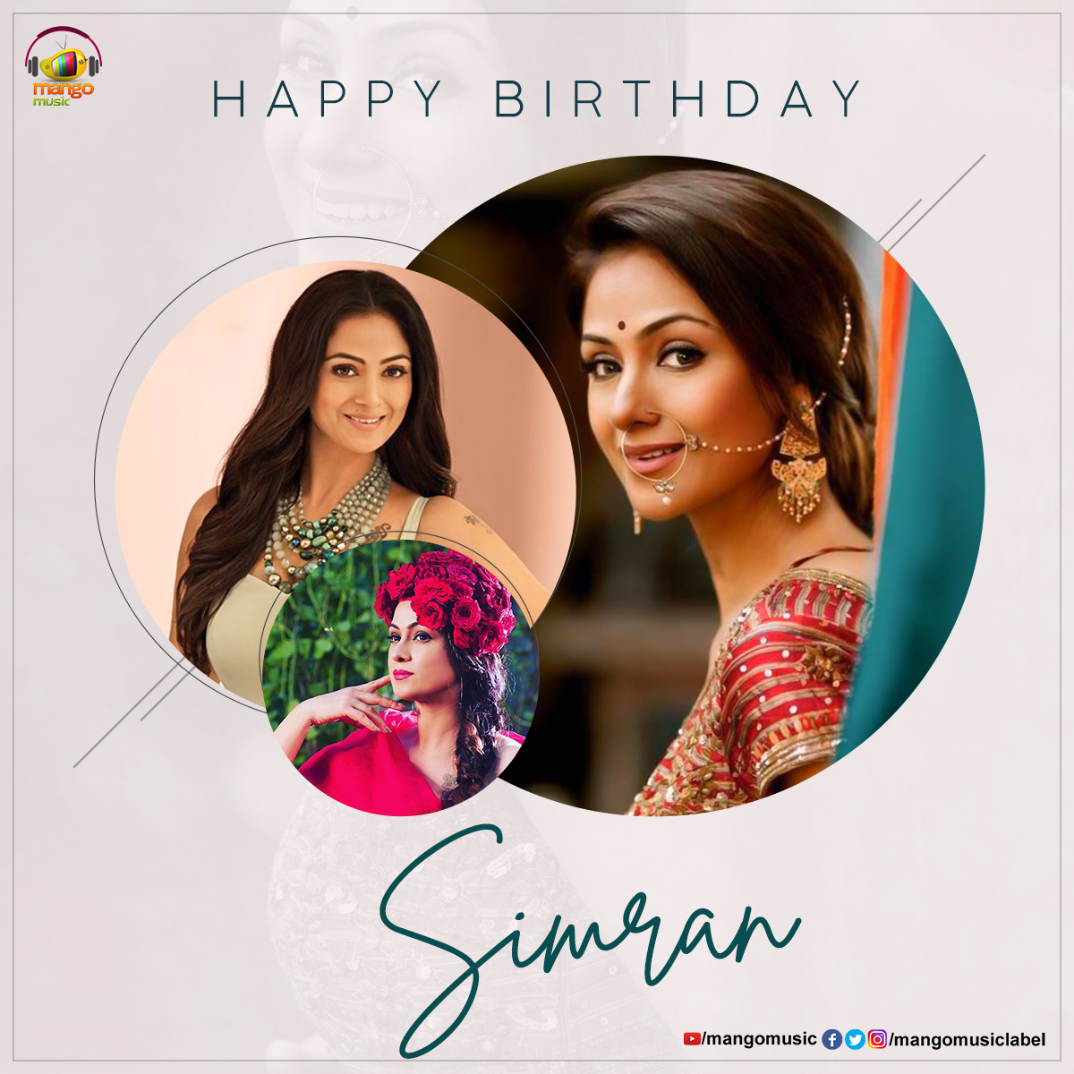 MangoMusicLabel's tweet photo. Here's wishing the ever-so-gorgeous, @SimranbaggaOffc ❤️ a very Happy Birthday!🎂
Wishing you an amazing year ahead! 🤗
#BestofSimran on @MangoMusicLabel 🎶
👉https://t.co/yHCBgQ2kuU
#HappyBirthdaySimran #HBDSimran https://t.co/DDsJGtsYzK