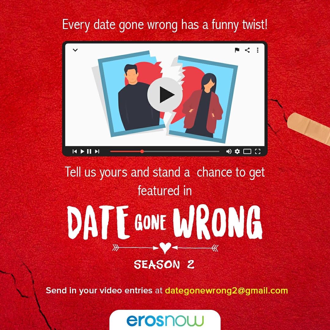 ErosUniverse_'s tweet photo. A crazy date could have never been this useful! π
Send in your video entries and tune in to #erosnow to watch #DateGoneWrong!
#DateGoneWrong2 #videoentries #ENQuickies https://t.co/YsF8bP0JVj