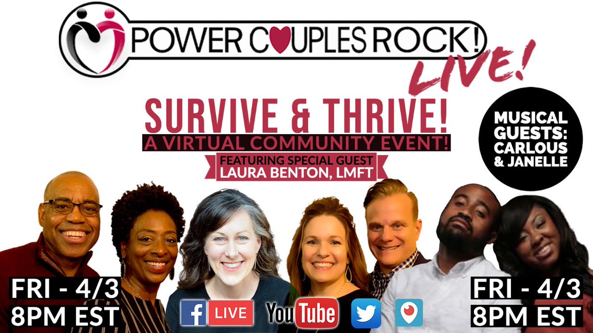 Carlous&Janelle (@carlousjanelle) on Twitter photo We’re LIVE with <a href="/Powercouplesro1/">Powercouplesrock</a> Tune in as we explore how to survive and THRIVE as couples during these unprecedented times! facebook.com/powercouplesro… We’re LIVE with <a href="/Powercouplesro1/">Powercouplesrock</a> Tune in as we explore how to survive and THRIVE as couples during these unprecedented times! facebook.com/powercouplesro…