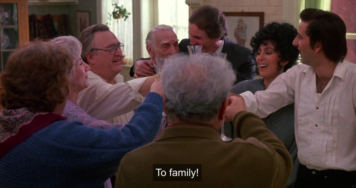 Moonstruck is so perfect that you’re like, “No way they stick the ending.” But it’s such a madcap-farcical, flawless, moving final scene — a delightfully deranged chorus. Everybody gets what they want, and conflicts are easily resolved, but none of it rings false. we stan!
