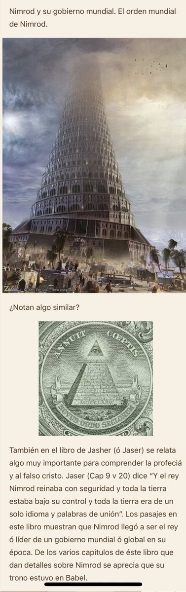 Quizá ahora sea más fácil entender el punto principal, Nimrod intentó poner a todos en contra de Dios y Dios creó los idiomas para crear confusión y no se impusiera el nuevo orden “mundial” ni la Torre de Babel. ¿Les suena familiar? Por qué crees que adoran a Nimrod aka Baal.