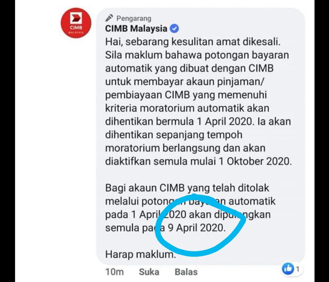 Moratorium cimb bank