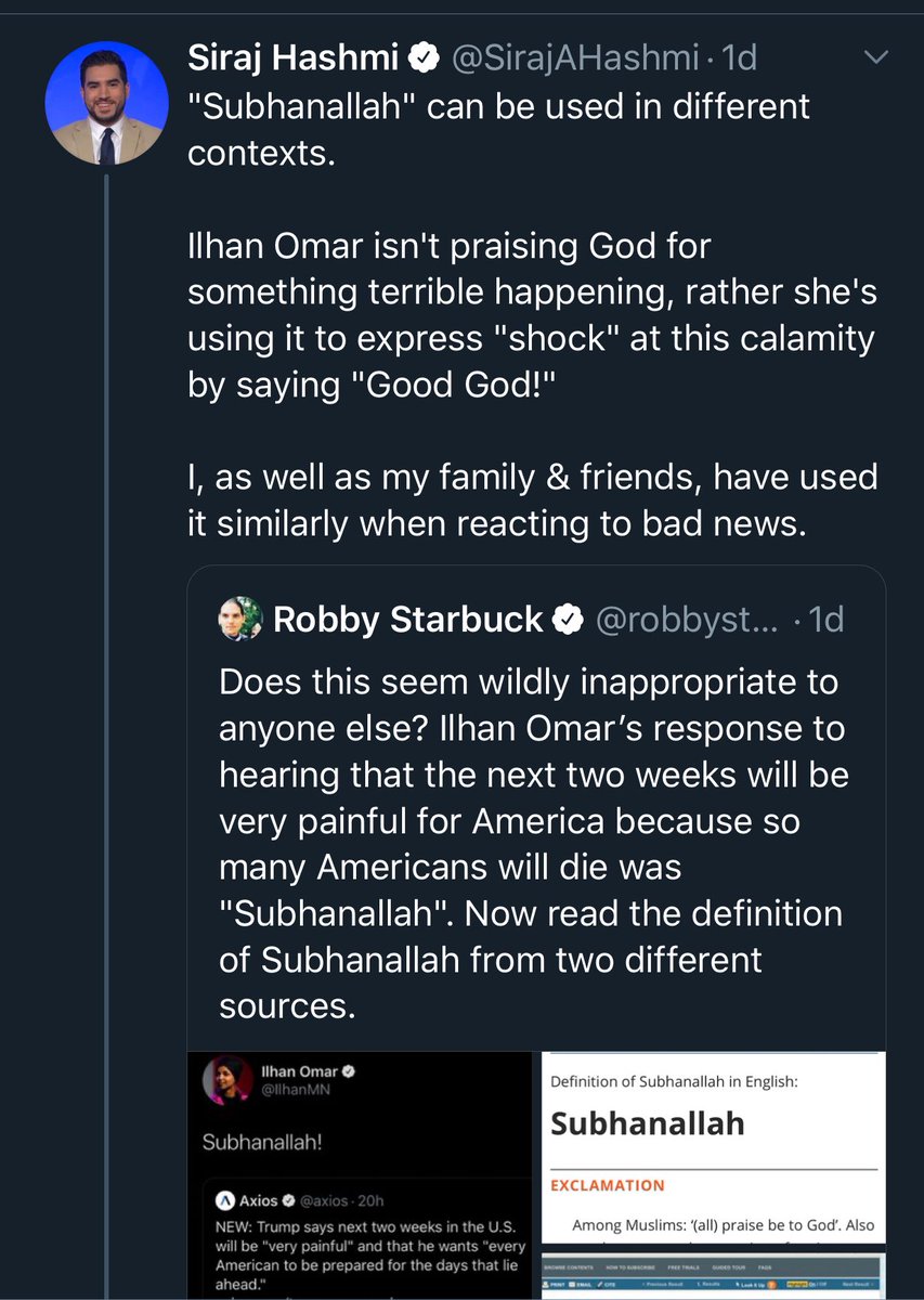 Siraj Hashmi gave a good explanation of it. Credit to him because he’s not exactly a fan of hers politically, and he has access to a conservative audience that is predisposed to believe the worst possible thing about everything Omar says.