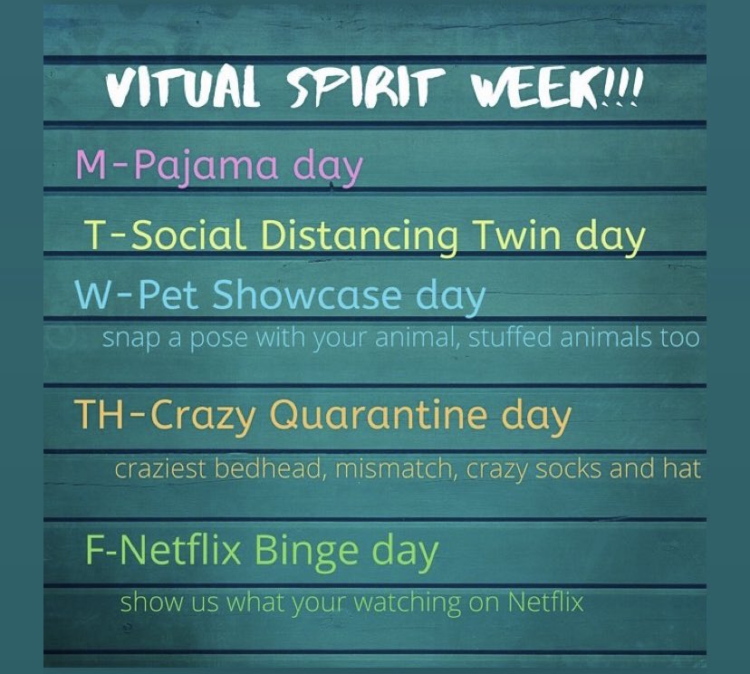 JSB_Odum's tweet photo. Virtual Spirit Week!! 👇🏻👇🏻 https://t.co/DWW7wbwSki