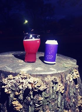 YellowhammerAle's tweet photo. "The tree isn't the only thing tipsy.🤣Stay safe, support your local economy," says Caroline, sipping a Spirit Guide in the backyard tonight. #virtualtaproom https://t.co/iNgUoCwCID