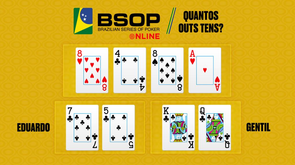 PokerStarsBR's tweet photo. Celebrando o #BSOPOnline, pegamos uma mão que aconteceu no BSOP Iguazu.

Quantos outs tinham cada um?

Responda com seu [Stars ID] até às 23:59 BRT desse sábado para concorrer a vários tickets.

* É necessário retweetar esse tweet para participar! *

T&amp;Cs: https://t.co/Do36L3oeGL https://t.co/st8mepiYOB