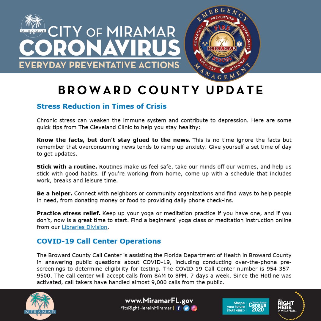 CityofMiramar's tweet photo. Please be advised of the following important updates and tips from Broward County. For more information, please visit  https://t.co/avQBBdTdpu. https://t.co/q67N7kzY9f