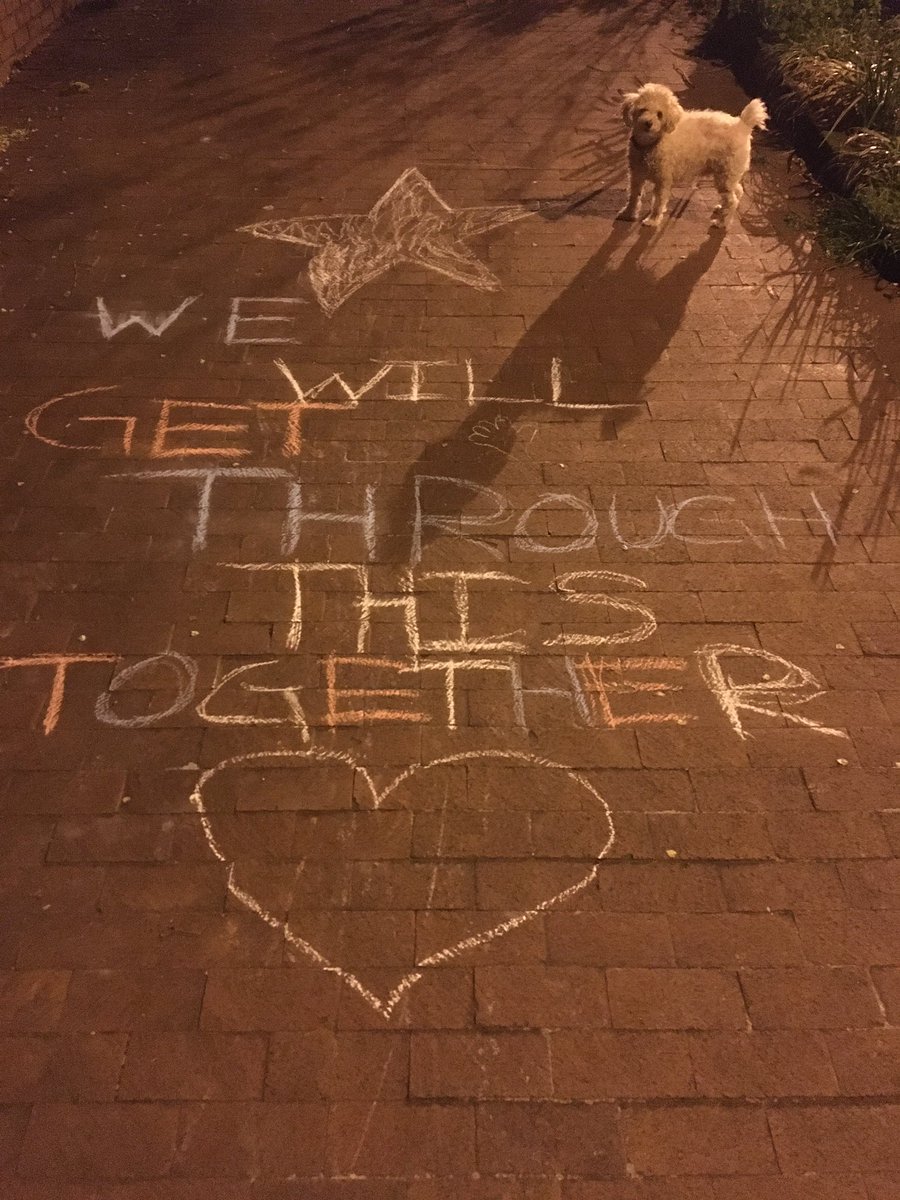 Chrispeot's tweet photo. Saw this as I was walking the dog tonight.  Good to remember we all have each other. https://t.co/X61pVsBLe9