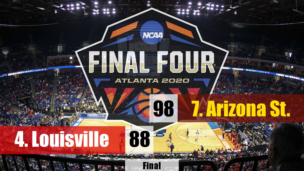 CBBSim2020's tweet photo. FINAL

Arizona State goes 5 for 6 from the line down the stretch and Louisville cant make a shot.

@SunDevilHoops advances to the National Championship where they will take on Michigan State.

#FinalFour https://t.co/y1tr3jdHk9
