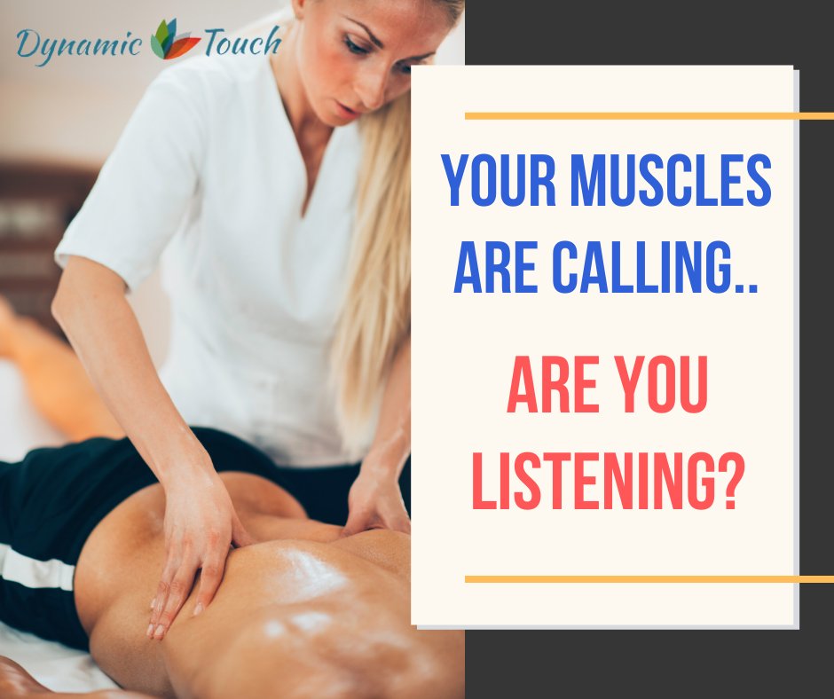 DynamicTouch's tweet image. Your muscles are calling. Are you listening?
Where do you hold your tension?  Shoulders? Hips? Feet?
#massage #massagetherapy #massagetherapist #painrelief #backpain #neckpain #shoulderpain #kneepain #hippain #therapeutic #spinehealth #myofascialrelease #neuromusculartherapy