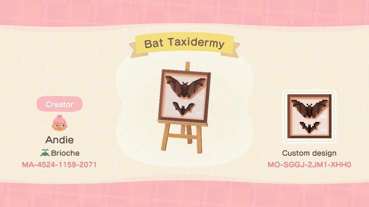 andiebatts's tweet photo. Here’s the bat code! 🖤🦇
#ACNH https://t.co/Sqg2vZ8GRt