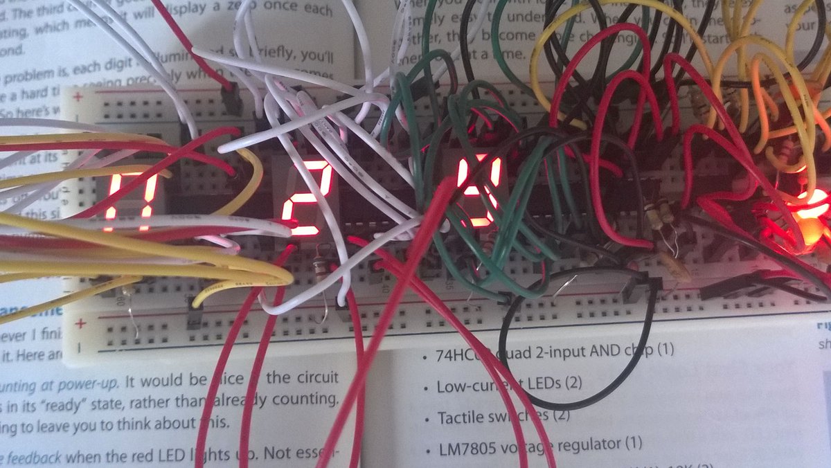 LUCAN_ALIVE's tweet photo. Just finished Experiment 19 from Make: Electronics by Charles Platt. A reaction timer.
Ask your library  to purchase or treat yourself.
Great #lockdownqld activity. https://t.co/9TChk1SXzN