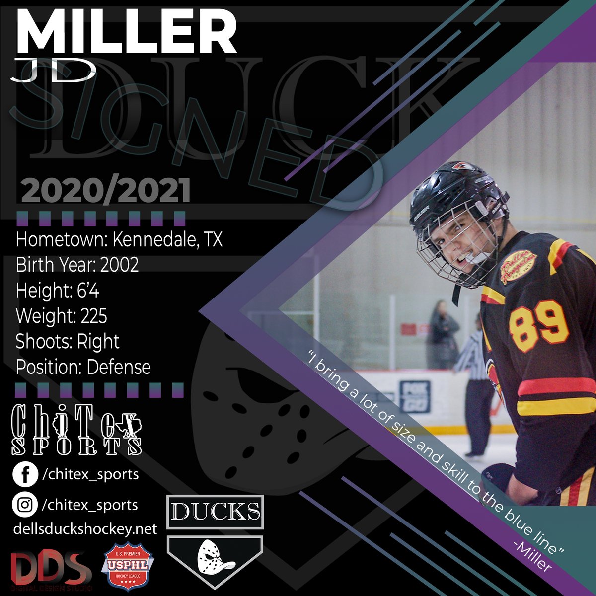 Dells_Ducks's tweet photo. The Flock Keeps Growing!!! Welcome our Newest Duck Jackson "JD" Miller to our Flock. To find more details on JD, click the link below...

https://t.co/cGWcPJZSnA

#USPHL #JuniorHockey #NewDucks #DellsDucks #WisconsinDells #TexasHockey #NothingButHockey #Miller #USPHLPremier https://t.co/awfX5JeUHa
