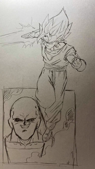 描けないのでベジータ4をベジットにアレンジ模写?しますた
顔をまだ納得いけど、やっぱり体が難しい…
イカフライクオリティから脱却出来ない 