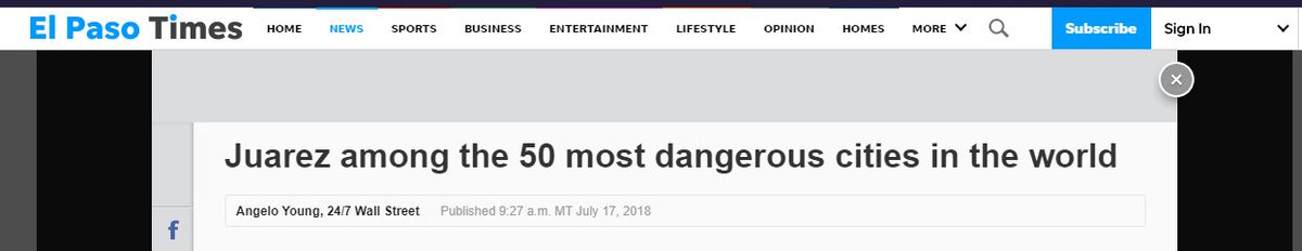 Ciudad Juarez one of the most dangerous cities in the world, also home to the Juarez Cartel https://www.elpasotimes.com/story/news/world/2018/07/17/juarez-50-most-dangerous-cities-world/791543002/