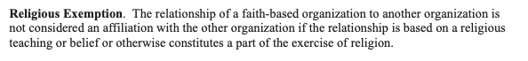 (b) If you are a faith-based organization, *no affiliation rules apply to you,* because the SBA just said so. Out of nowhere. At like 10pm on a Friday night.It doesn't matter if you have a zillion employees; as long as any 1 entity has <500 employees, it can get a  #PPPloan.4/