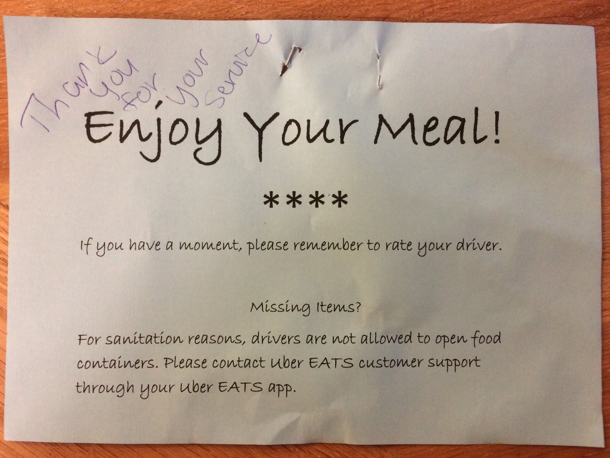 Two winners in our #keepemcooking campaign to support restaurants in our District. Thanks to our amigos at Muchas Gracias and Uber Eats--who left a nice little note. Good job B Shift Station 62!